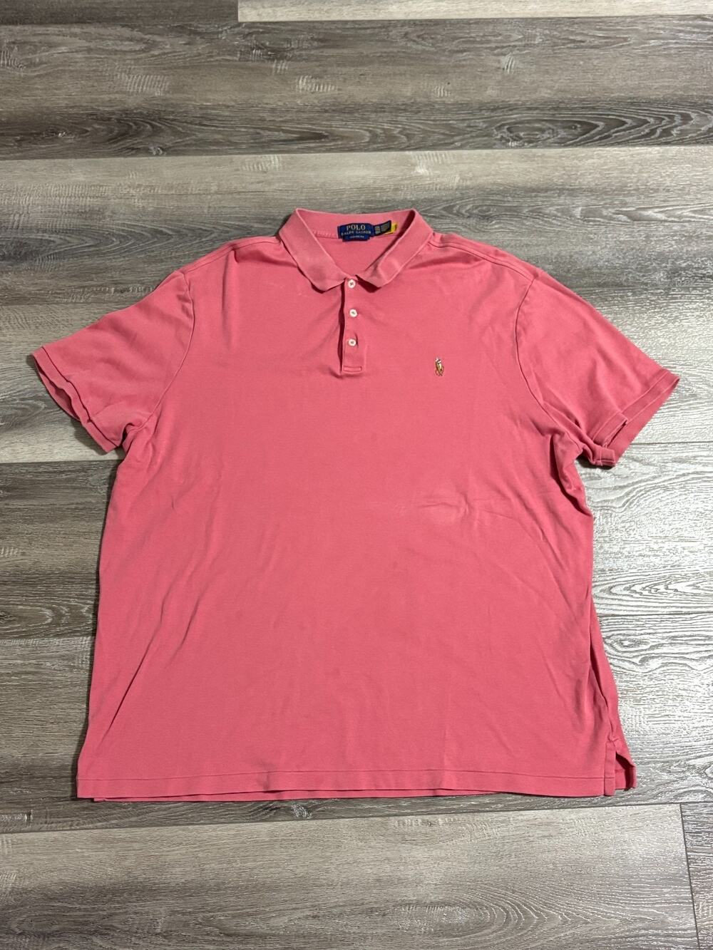 Polo Ralph Lauren Salmon Pink Polo Shirt Preppy Retro Y2K - Men’s XXL 2XL